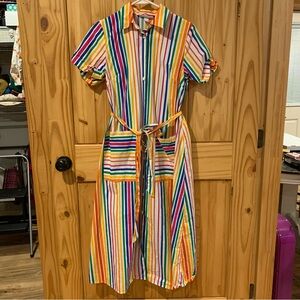 Christopher John Rogers Rainbow Stripe Dress Size 4